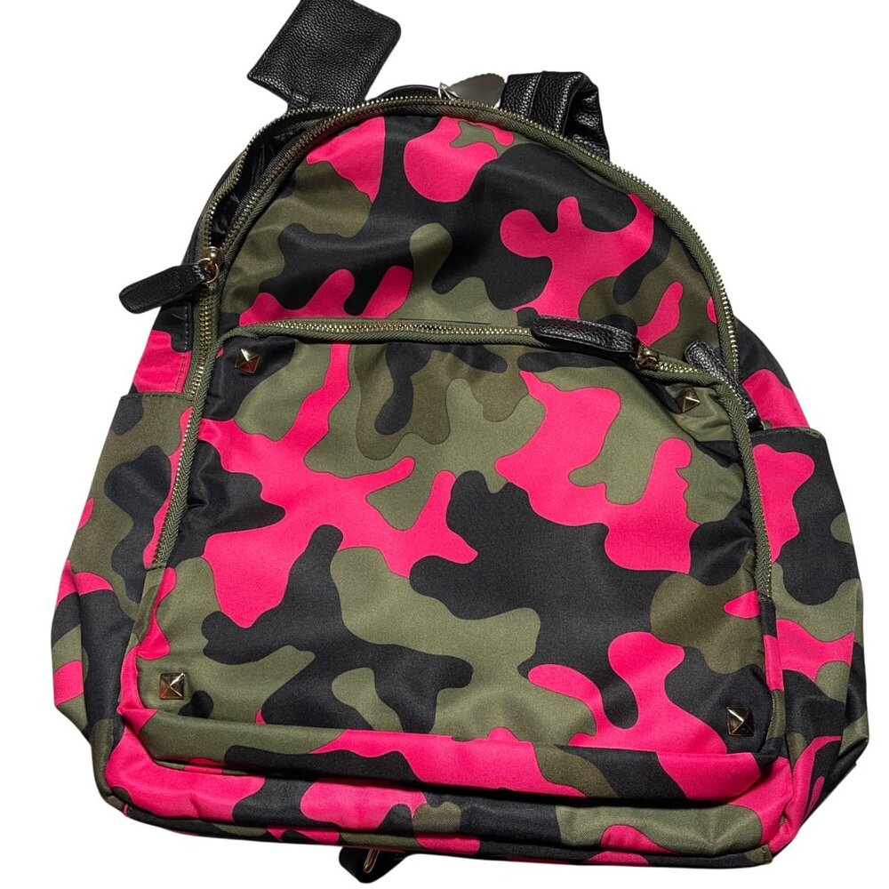 Candy Couture Camouflage Pink/Green Backpack With‎ Black Straps